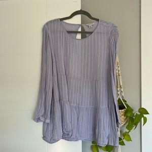 AE Lavender Long Sleeve Babydoll Top - XL
